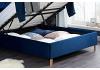 4ft6 Double Loxey Blue Velvet fabric ottoman bed frame 4